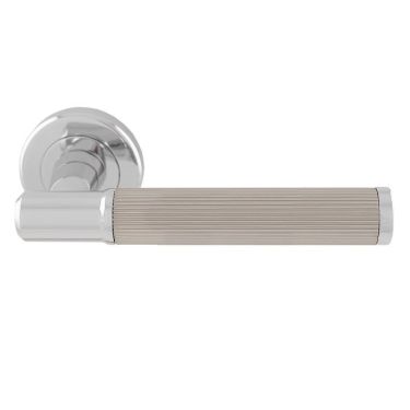 Click Here To Enlarge This Photo Of SZM270CPSN - Carlisle Brass Serozzetta 'Image' Lines Lever on Round Rose - Polished Chrome&sol;Satin Nickel