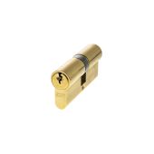 C603012525 - AGB Euro Profile 5 Pin Double Cylinder 30-30mm &lpar;60mm&rpar; - Polished Brass
