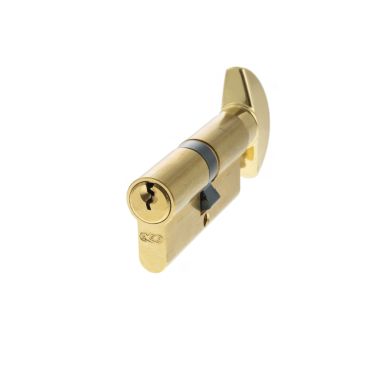 Click Here To Enlarge This Photo Of C620013030 - AGB Euro Profile 5 Pin Cylinder & Turn 35-35mm &lpar;70mm&rpar; - Polished Brass