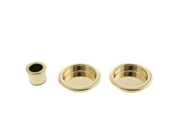 B019201003 - AGB Sliding Door Flush Pulls &lpar;Round&rpar; - Polished Brass