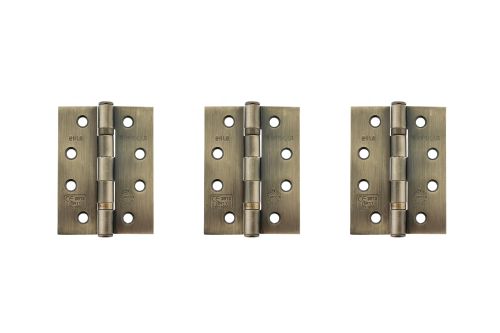 Click Here To Enlarge This Photo Of Atlantic - AHG111433AB&lpar;3&rpar; Grade 11 Fire Rated Ball Bearing Hinges 4" x 3" x 2&period;5mm - Antique Brass &lpar;Pack of 3&rpar;