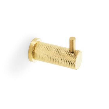 Click Here To Enlarge This Photo Of AW775SBPVD - Alexander & Wilks Brunel Diamond Knurled Coat Hook Satin Brass PVD