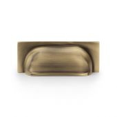AW905AB - Alexander & Wilks Quantock Cup Pull Handle - Antique Brass - 96mm c&sol;c