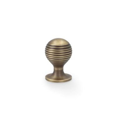 Click Here To Enlarge This Photo Of AW832-25-AB - Alexander & Wilks Caesar Cupboard Knob on Round Rose - Antique Brass - 25mm