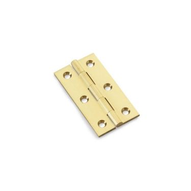 Click Here To Enlarge This Photo Of AW064-CH-SB - Alexander & Wilks Heavy Pattern Solid Brass Cabinet Butt Hinge - Satin Brass - 2&period;5"