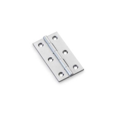 Click Here To Enlarge This Photo Of AW064-CH-SC - Alexander & Wilks Heavy Pattern Solid Brass Cabinet Butt Hinge - Satin Chrome - 2&period;5"