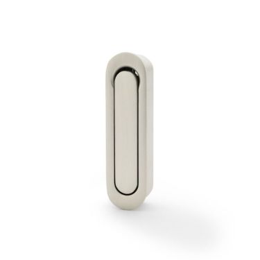 Click Here To Enlarge This Photo Of AW991SN - Alexander & Wilks Sliding Door Edge Pull &lpar;Radius&rpar; - Satin Nickel