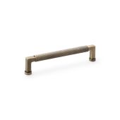 AW819-160-AB - Alexander & Wilks Camille Knurled Cabinet Pull Handle - Antique Brass