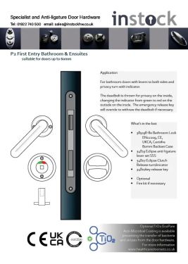 Click Here To Enlarge This Photo Of Eclipse Specialist Anti-Ligature P2 First Entry Bathroom Door Set