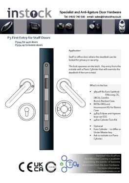 Click Here To Enlarge This Photo Of Eclipse Specialist Anti-Ligature P3 First Entry Staff&sol;Office Door Set