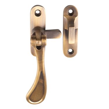 Click Here To Enlarge This Photo Of M73AB - Carlisle Brass Victorian Reversible Casement Fastener with Hook & Mortice Plate Antique Brass