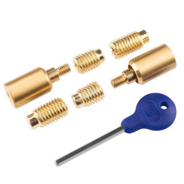 Click Here To Enlarge This Photo Of WF18SB - Carlisle Brass Sash Window Stop &lpar;2 x Stops 4 x Ferrules 1 x Key&rpar; 25 x 16mm Satin Brass