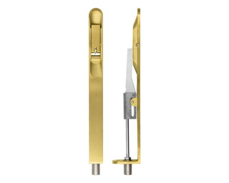 Click Here To Enlarge This Photo Of ZAS03R-PVDSB - Zoo Hardware Lever Action Flush Bolt 200 x 20mm &lpar;Radius&rpar; PVD Satin Brass