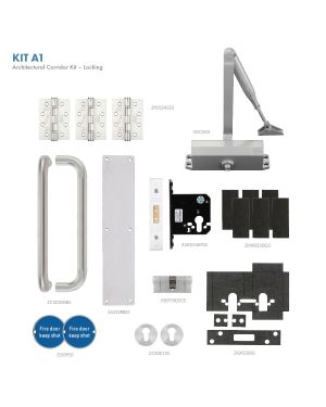 Click Here To Enlarge This Photo Of KITA1-FDP-A1 - Zoo Hardware A1 Architectural Corridor FD30 Fire Door Pack &lpar;Locking with Pull Handle&rpar;