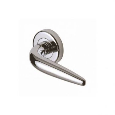 Click Here To Enlarge This Photo Of SC-1012-PC M&period;Marcus Sorrento Door Handle Lever Latch on Round Rose Goccia Design Polished Chrome Finish