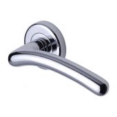 SC-2012-PC M&period;Marcus Sorrento Door Handle Lever Latch on Round Rose Ico Design Polished Chrome Finish