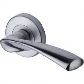 SC-2042-SC M&period;Marcus Sorrento Door Handle Lever Latch on Round Rose Treviso Design Satin Chrome Finish
