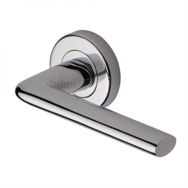 Click Here To Enlarge This Photo Of SC-2352-PC M&period;Marcus Sorrento Door Handle Lever Latch on Round Rose Lena Design Polished Chrome Finish