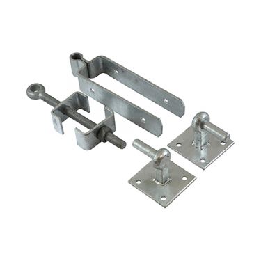Click Here To Enlarge This Photo Of TIMCO AFHP450G - Galvanised Adjustable Fieldgate Hinge Set with Hook on Plate  to suit 1200-2700mm Wide Gates