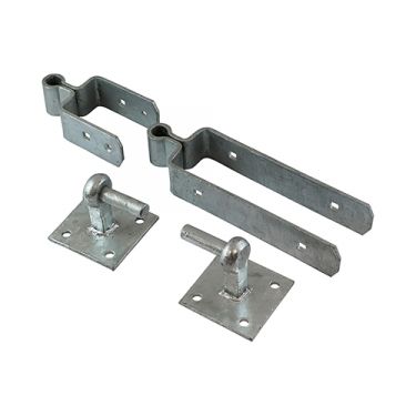 Click Here To Enlarge This Photo Of TIMCO DSFH600G - Galvanised Double Strap Fieldgate Hinge Set with Hook on Plate to suit 2700-3600mm Wide Gates