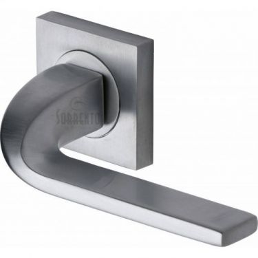 Click Here To Enlarge This Photo Of SC-3788-PC M&period;Marcus Sorrento Door Handle Lever Latch on Round Rose Stanford Design Polished Chrome Finish