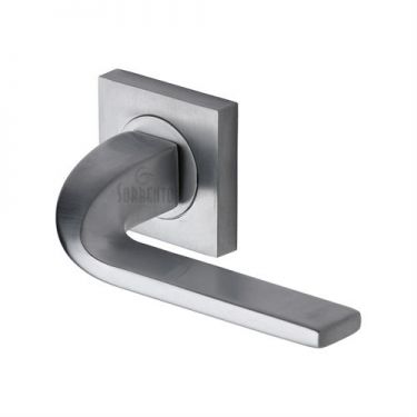 Click Here To Enlarge This Photo Of SC-3788-SC M&period;Marcus Sorrento Door Handle Lever Latch on Round Rose Stanford Design Satin Chrome Finish