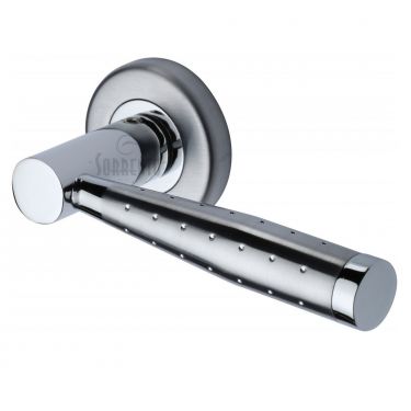 Click Here To Enlarge This Photo Of SC-3875-AP M&period;Marcus Sorrento Door Handle Lever Latch on Round Rose Roda Design Apollo Finish