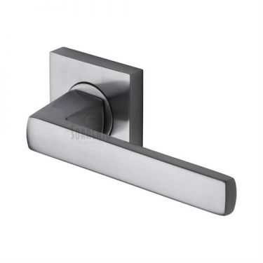 Click Here To Enlarge This Photo Of SC-4062-SC M&period;Marcus Sorrento Door Handle Lever Latch on Round Rose Axis Design Satin Chrome Finish