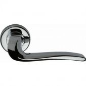 SC-4262-PC M&period;Marcus Sorrento Door Handle Lever Latch on Round Rose Capri Design Polished Chrome Finish