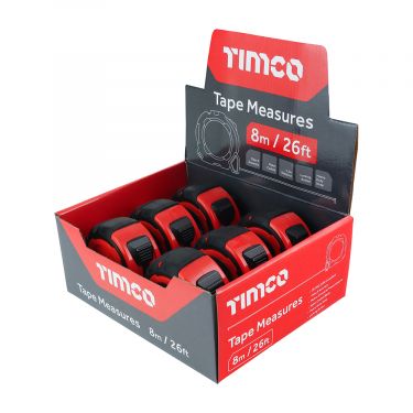 Click Here To Enlarge This Photo Of TIMCO 8MTAPEM 8m&sol;26ft x 25mm Tape Measure