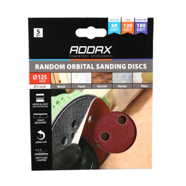 Click Here To Enlarge This Photo Of TIMCO 231992 - Assorted Grit 125mm Random Orbital Sanding Discs &lpar;5pcs&rpar;