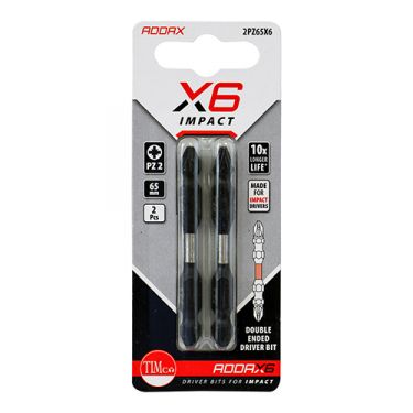 Click Here To Enlarge This Photo Of TIMCO 2PZ65X6 - X6 Double Ended Pozi Bits No&period;2 x 65mm &lpar;2pcs&rpar;