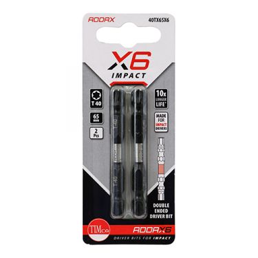 Click Here To Enlarge This Photo Of TIMCO 40TX65X6 - X6 Double Ended TX Drive Bits TX40 x 65mm &lpar;2pcs&rpar;