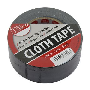 Click Here To Enlarge This Photo Of TIMCO CTBLACK - 48mm x 50m Black Cloth Tape