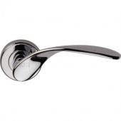 SC-5225-PC M&period;Marcus Sorrento Door Handle Lever Latch on Round Rose Lorenz Design Polished Chrome Finish