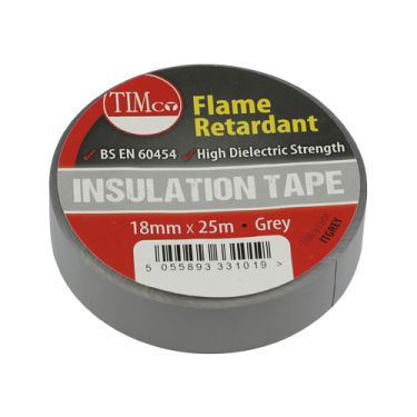 Click Here To Enlarge This Photo Of TIMCO ITGREY - 18mm x 25m Black PVC Insulation Tape 10pcs