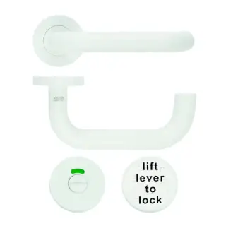 ZCS030LL-PCW - Zoo Hardware 19mm Lift to Lock Return to Door Lever Set &lpar;for use with ZDL7260LL only&rpar; Powder Coated White