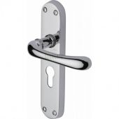 SC-6348-PC M&period;Marcus Sorrento Door Handle For Euro Profile Plate Donna Design Polished Chrome Finish