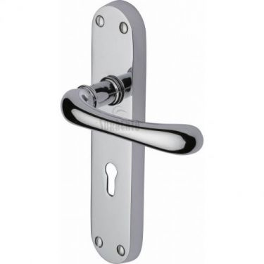 Click Here To Enlarge This Photo Of SC-6350-PC M&period;Marcus Sorrento Door Handle Lever Lock Donna Design Polished Chrome Finish