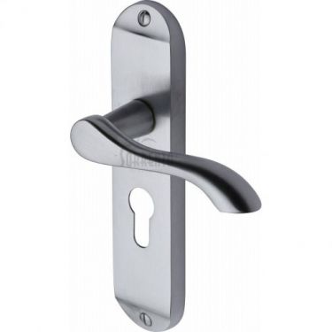 Click Here To Enlarge This Photo Of SC-7348-SC M&period;Marcus Sorrento Door Handle For Euro Profile Plate Aurora Design Satin Chrome Finish