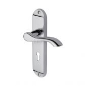 SC-7350-PC M&period;Marcus Sorrento Door Handle Lever Lock Aurora Design Polished Chrome Finish