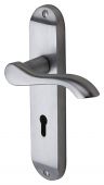 SC-7350-SC M&period;Marcus Sorrento Door Handle Lever Lock Aurora Design Satin Chrome Finish