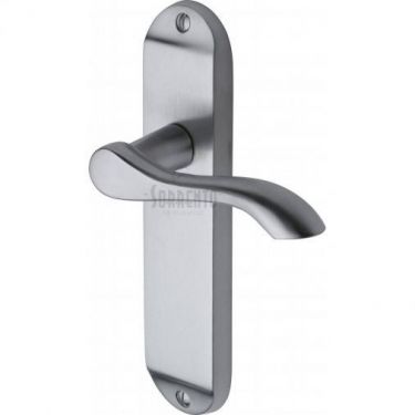 Click Here To Enlarge This Photo Of SC-7360-SC M&period;Marcus Sorrento Door Handle Lever Latch Aurora Design Satin Chrome Finish