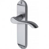 SC-7360-SC M&period;Marcus Sorrento Door Handle Lever Latch Aurora Design Satin Chrome Finish
