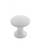 TDFK24-MW - Zoo Hardware Round Cabinet knob 24mm Dia&period; Matt White Finish