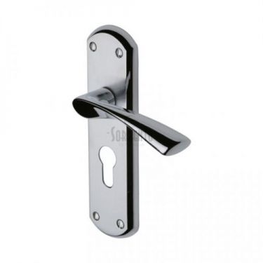 Click Here To Enlarge This Photo Of SC-7648-AP M&period;Marcus Sorrento Door Handle Euro Profile Plate Atlanta Design Apollo Finish