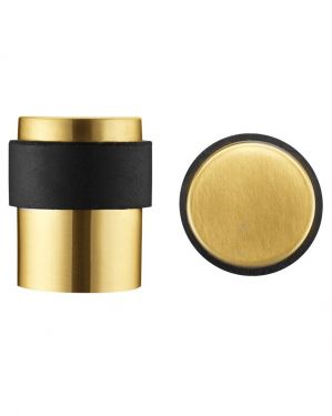 Click Here To Enlarge This Photo Of ZAS85-PVDSB - Zoo Hardware Floor Mounted Round Collared Door Stop with Flat Top &lpar;35mm dia&rpar; PVD Satin Brass