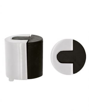 Click Here To Enlarge This Photo Of ZAS86-PCW - Zoo Hardware Large Round Floor Mounted Door Stop &lpar;40mm dia&rpar; Powder Coated White