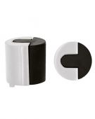 ZAS86-PCW - Zoo Hardware Large Round Floor Mounted Door Stop &lpar;40mm dia&rpar; Powder Coated White