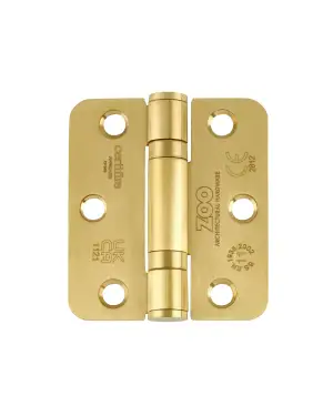 Click Here To Enlarge This Photo Of ZHSS7667R-PVDSB - Zoo Hardware Grade 11 CE Fire Rated Ball Bearing Hinges &lpar;Radius&rpar; 76 x 67 x 2&period;5mm - PVD Satin Brass